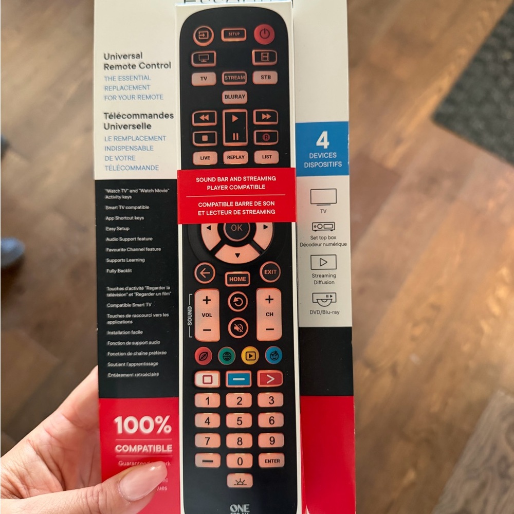 Universal Replacement Remote Control - Black with Pink Buttons